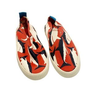Mini Boden Kids Shark Slip On Sand Water Sneakers Red White Size EU 28 US 10.5
